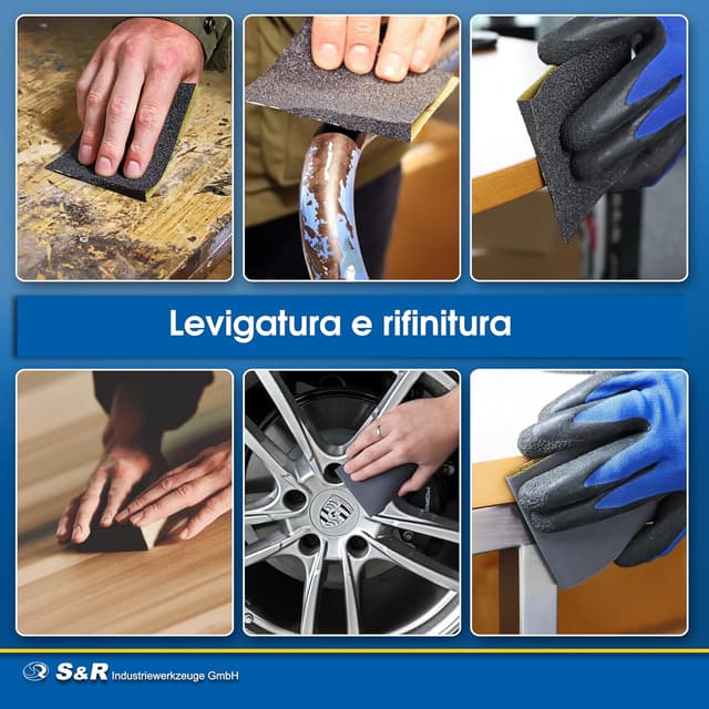 Thumbnail 5 de S&R 60 FOGLI Carta Vetrata Abrasiva 60pz 📐