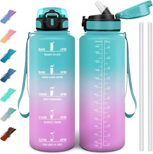 Detalle de Motswedi borraccia 1500 ml motivazionale senza BPA con cannuccia