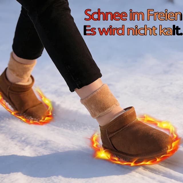 Detalle de Schneestrümpfe Set (4 Paar) mit Futter: warm im Winter, für Schuhgrößen 38–48
