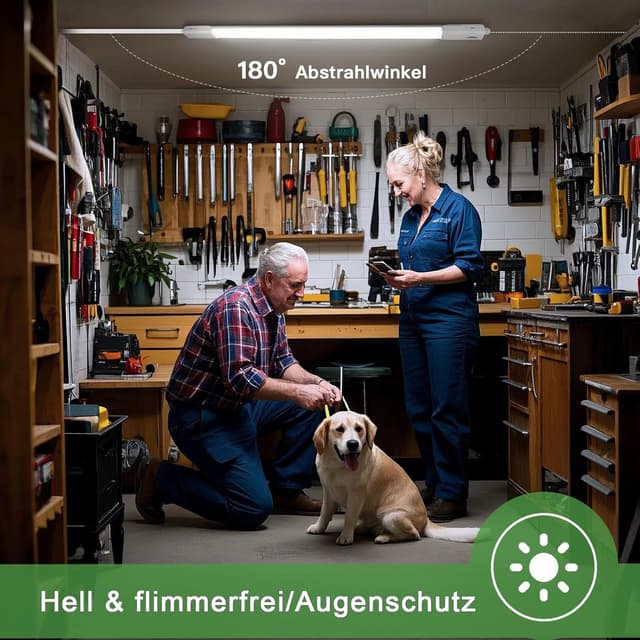 Detalle 2 de TONFFI LED Feuchtraumleuchte (3er-Set) 150 cm, 4000K, IP65, verknüpfbar