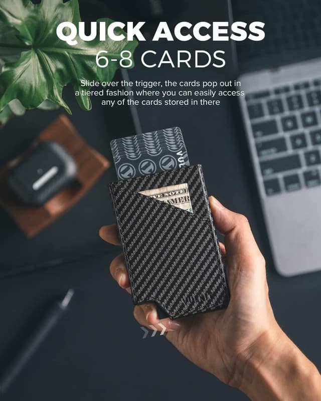 Detalle 2 de VULKIT Tarjetero RFID Delgado de Aluminio con Bolsillo 💳