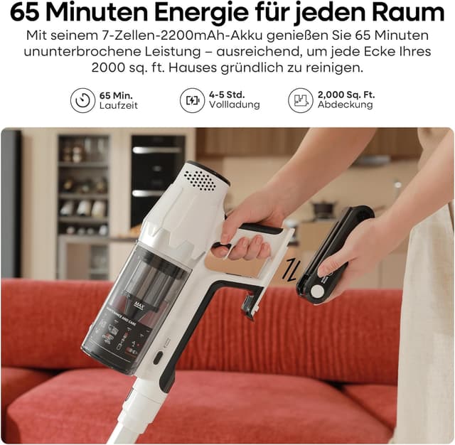 Detalle de ElecKeys K20 Akkustaubsauger 48000 Pa