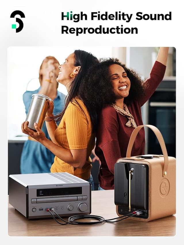 Detalle de SOOMFON Phono to Phono RCA Cable 24K Gold