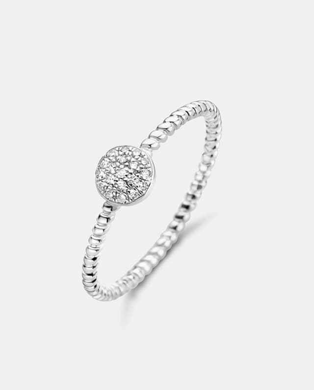 Detalle de DPT Antwerp Anillo Circles Twisted, plata y diamantes 💍