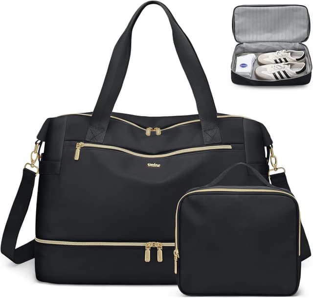 Detalle de VNINE Borsone da viaggio donna con scomparto scarpe e organizzazione per 3-5 giorni