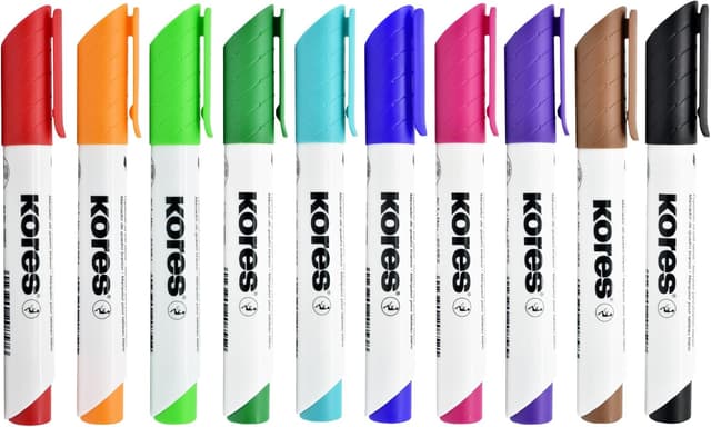 Detalle de Kores K-Marker XW2 – Lot de 10 marqueurs de couleur pour tableau blanc à pointe biseautée
