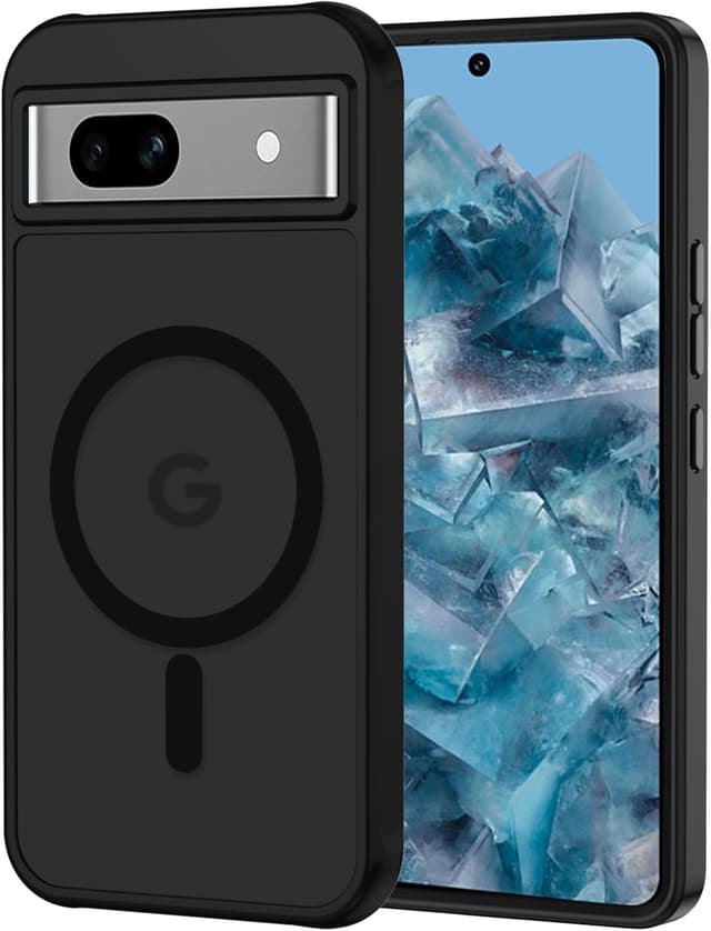 Detalle de XTCASE Coque magnétique pour Google Pixel 8A avec MagSafe, dos mat translucide et protection anti-chocs, Noir