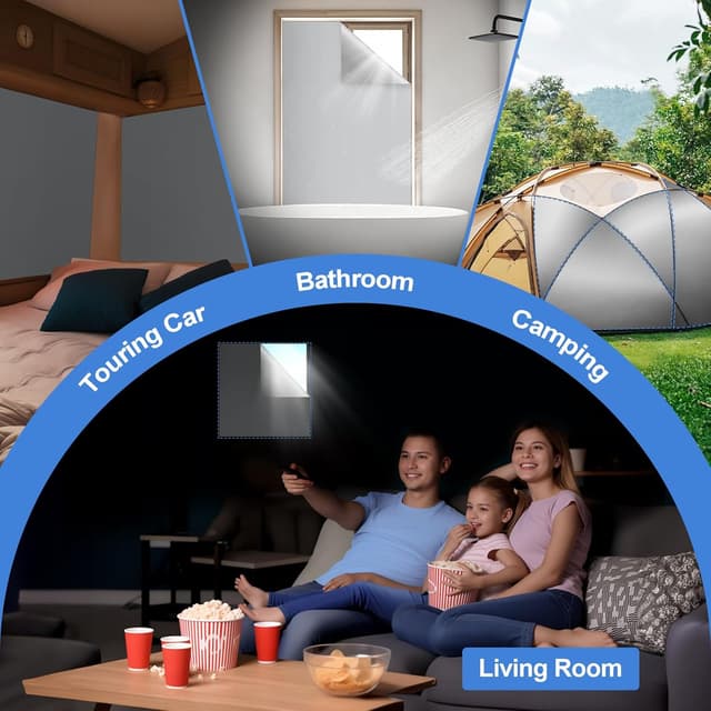 Thumbnail 6 de Valquid Blackout Blind 200×145cm stick-on blackout blind with Velcro, grey temporary room darkening