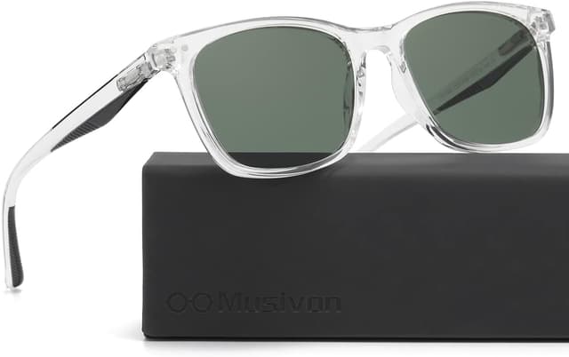 Detalle 2 de Musivon Occhiali da sole polarizzati unisex vintage quadrati con lenti UV400 (TR90)