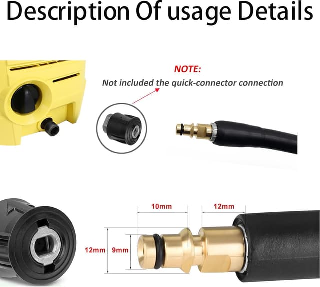 Detalle de 15m Pressure Washer Replacement Hose for Karcher K Series K2–K7 (Click Plug Quick Connector, 180 bar)