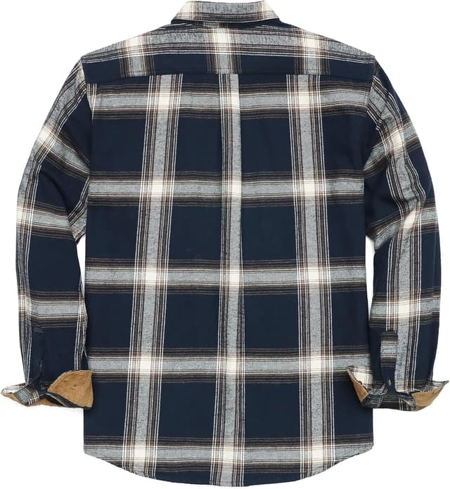 Detalle de Dubinik Flanellhemd Herren kariert mit Brusttasche, Langarm und Button-Down-Kragen