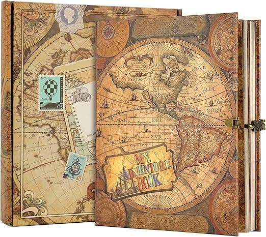 Detalle de My Adventure Book Scrapbook – Álbum Retro para Viajes y Recuerdos 📖