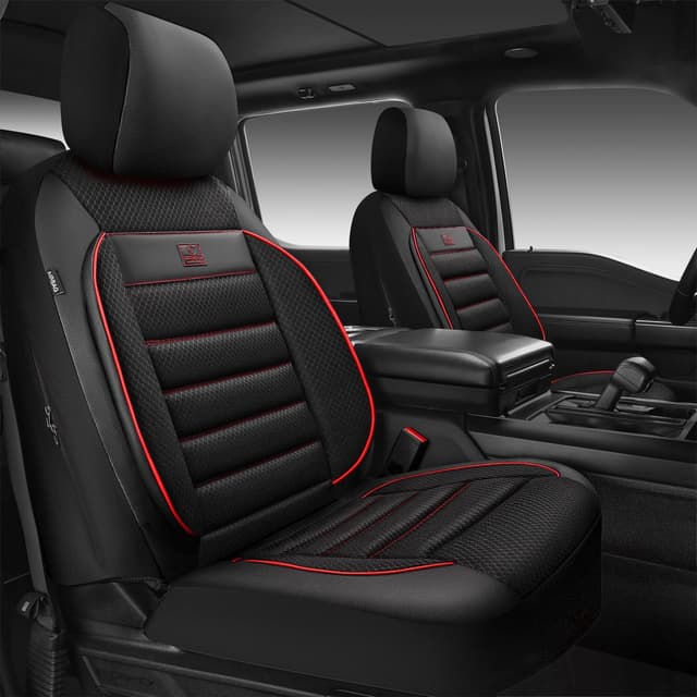 Detalle de CAR PASS 3D Foam Leather Front Seat Covers Red
