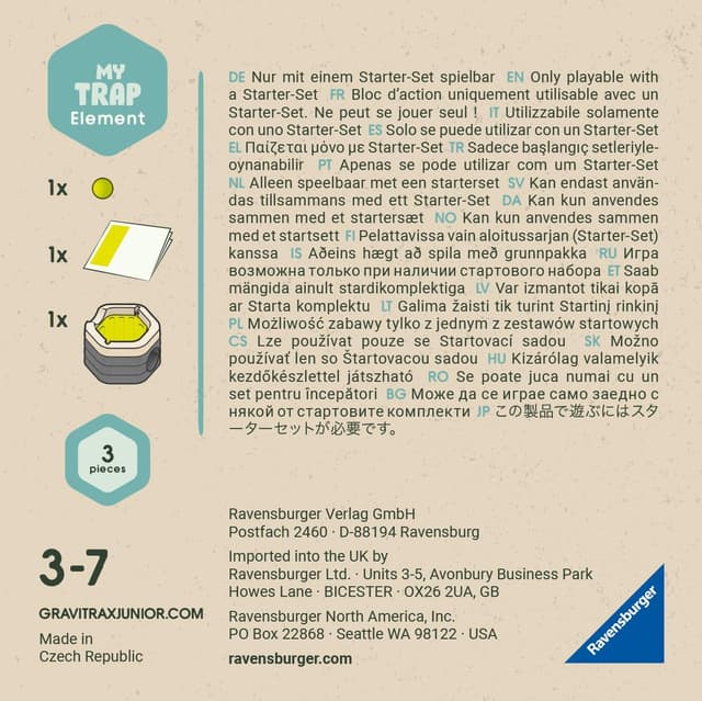 Detalle 2 de Ravensburger GraviTrax Junior Element Trap – Erweiterbares Kugelbahnsystem für Kinder ab 3 Jahren