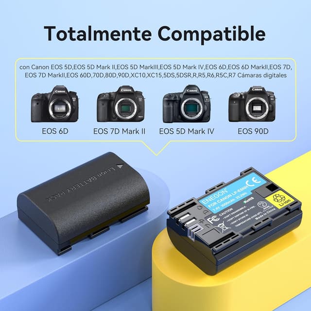 Detalle 2 de ENEGON LP-E6NH Cargador Dual 3000 mAh