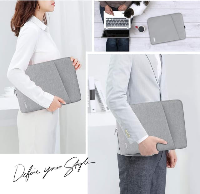Thumbnail 6 de NEWHEY 14 Inch Laptop Sleeve Case with Water Repellent Oxford Fabric and Shock Resistant Padding (Gray)