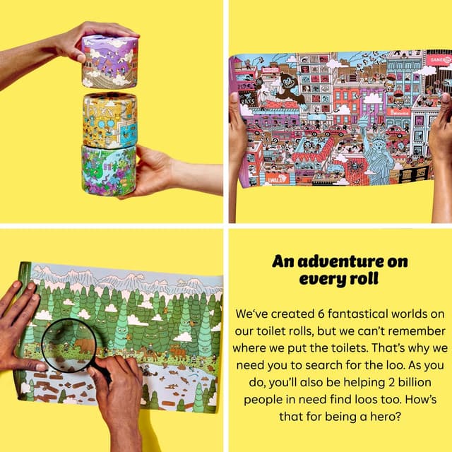 Thumbnail 5 de Who Gives A Crap Where's The Loo Edition Bamboo Toilet Roll 6 Pack