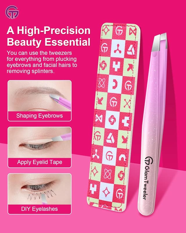 Detalle 1 de Expert slant tip tweezers 95mm leather case