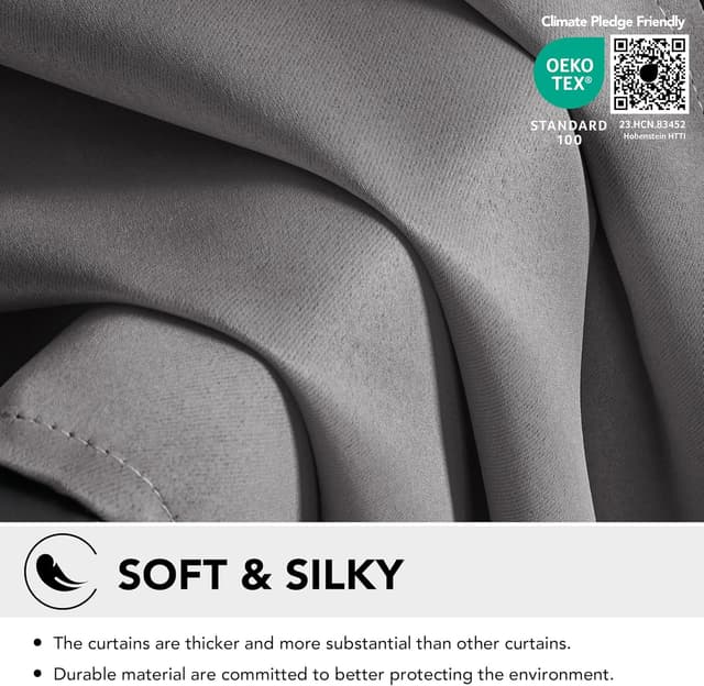 Thumbnail 5 de Deconovo Blickdicht Vorhang Kälteschutz 183x117 cm Schwarz 2er Set