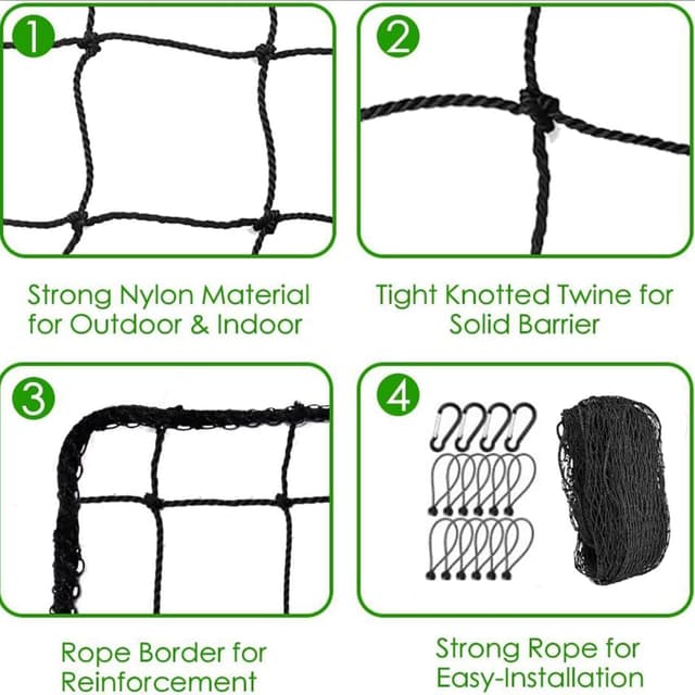 Detalle 2 de Golfnetz 3 x 3 m mit quadratischen Maschen (3 x 3 cm), Ballfangnetz-HDPE – für Garten, Halle und draußen