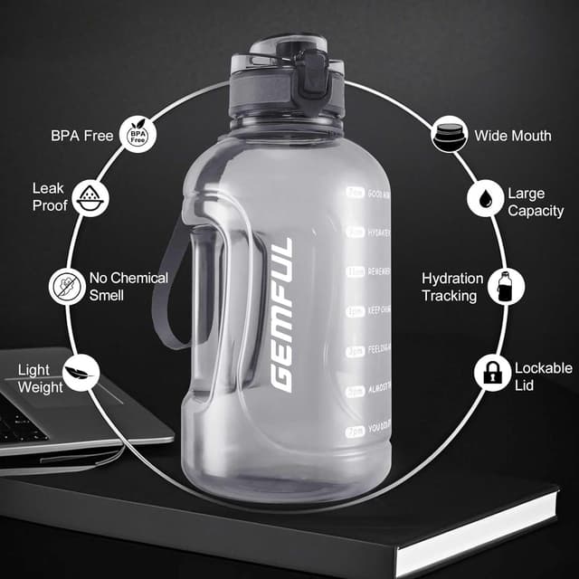 Detalle 2 de 2 L leakproof time marker water bottle