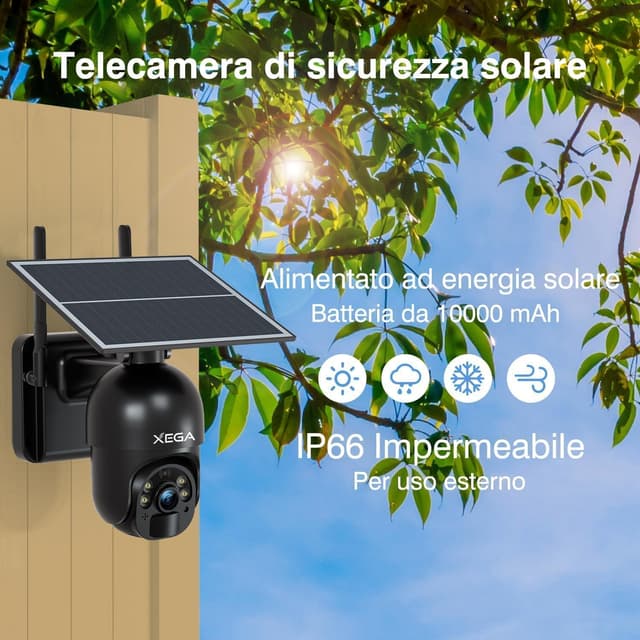 Thumbnail 2 de Xega Telecamera Solare 2K PTZ 355°/95° per esterni