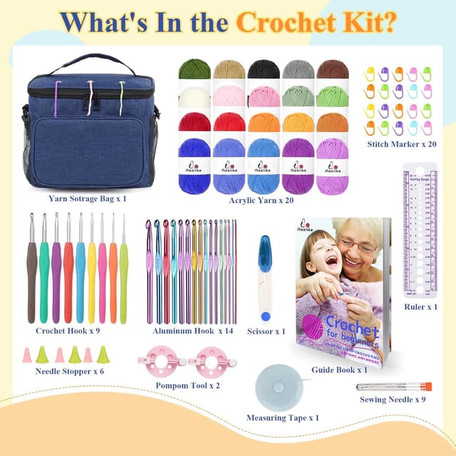 Thumbnail 2 de Aeelike 85PCS Crochet Kit 20x25g yarn