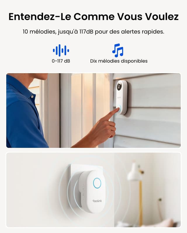 Detalle 2 de Reolink Sonnette vidéo 5MP PoE avec Chime, détection colis/personne et audio bidirectionnel