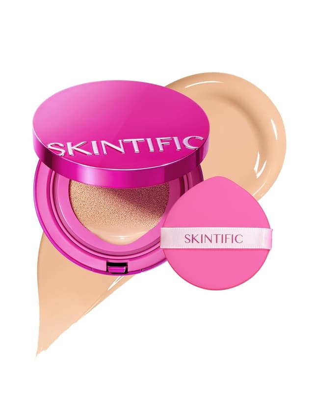 Detalle de SKINTIFIC Cover Glow Perfect Cushion Foundation #02 Ivory — natural radiant cushion foundation for dry & combination skin
