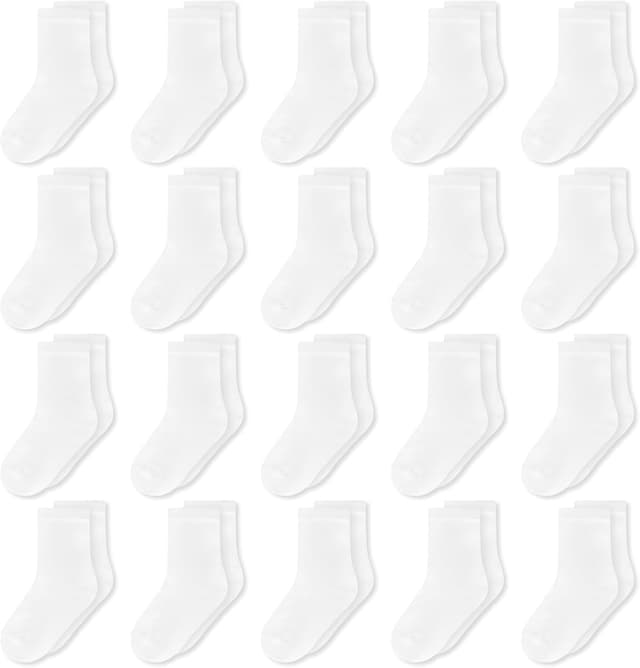 Detalle de GENTABY Girls Toddler Socks 20 Pairs Multipack (Size 5–6) – Mid-Cut Running, Casual & Hiking