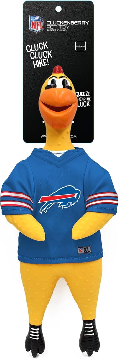 Detalle de Littlearth NFL Rubber Chicken (Officially Licensed Teams) Pet-Safe Team Jersey Squeeze Toy
