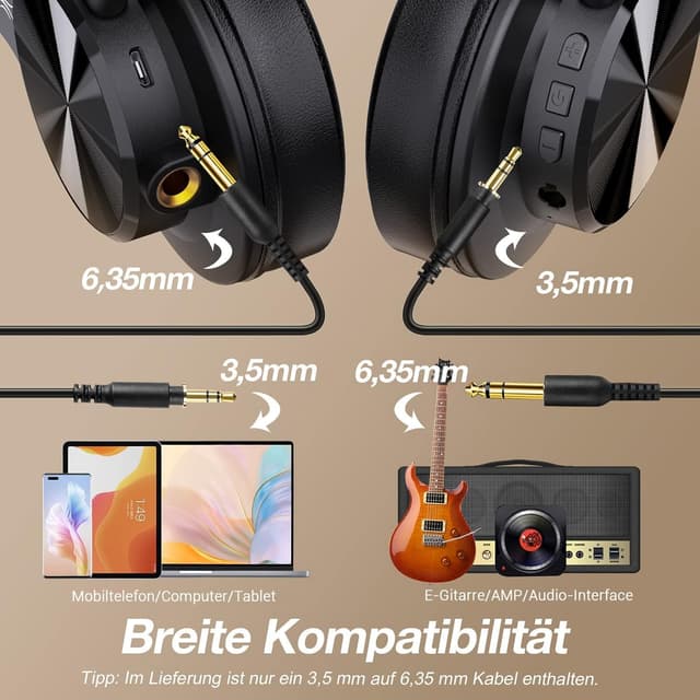 Detalle 2 de OneOdio Bluetooth Kopfhörer Over Ear 72 Std HiFi