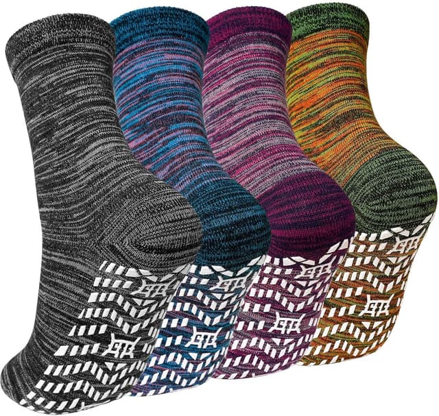 Detalle de PUTUO ABS Rutschfeste Socken für Herren (4 Paar) mit Noppen – Stopper-/Stoppersocken aus Baumwolle