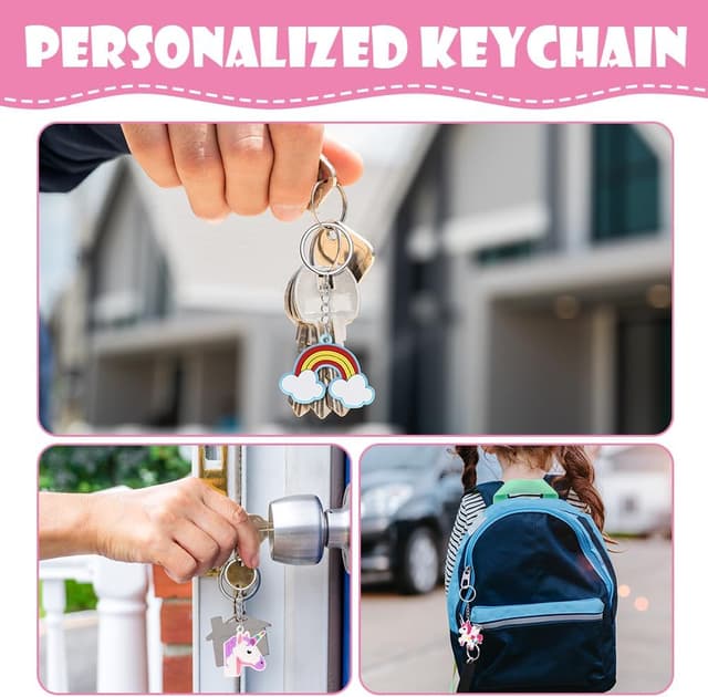 Detalle de URAQT sacca per bambini Unicorno con coulisse e portachiavi tattoo