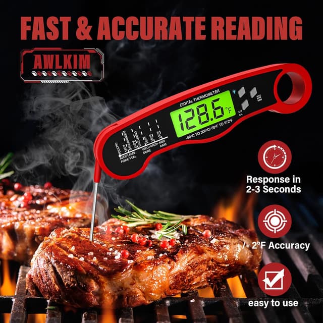 Thumbnail 1 de AWLKIM Digital Meat Thermometer, Instant Read