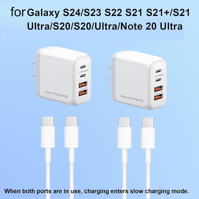 Detalle de 40W USB-C Wall Charger Cube (4-Port) with 4FT Cable — PD Power Adapter + Multiport USB-A/USB-C