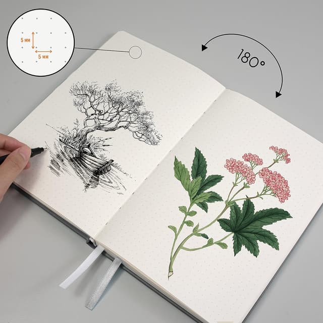 Detalle de STATIONERY ISLAND A5 Bullet Dotted Journal (Hardcover, 180 pages, 120gsm) — Slate Grey