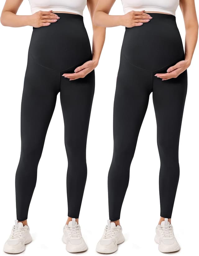 Detalle de BAYDI Creamlush Umstandsleggings Schwangerschaft 4-Wege-Stretch