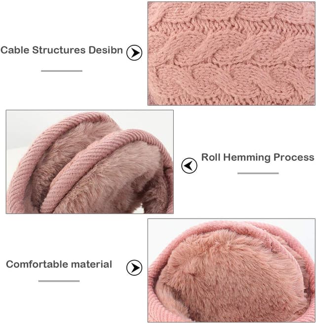 Detalle 2 de BOER Warm Ear Muffs for Winter – soft, windproof, lightweight earmuffs with adjustable fit