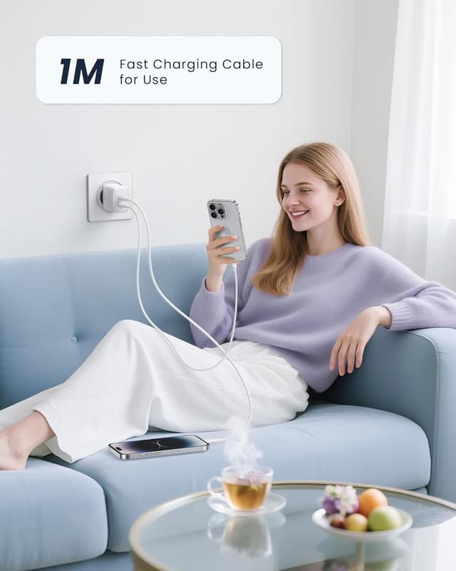 Detalle 2 de RAVIAD Cavo USB‑C a Lightning MFi (1 m, 2 pezzi) con ricarica rapida e sincronizzazione