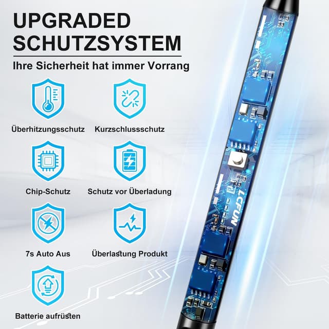 Detalle 2 de lcfun LcFun briquet à arc électrique rechargeable USB Type C à col long (2 modèles noirs)