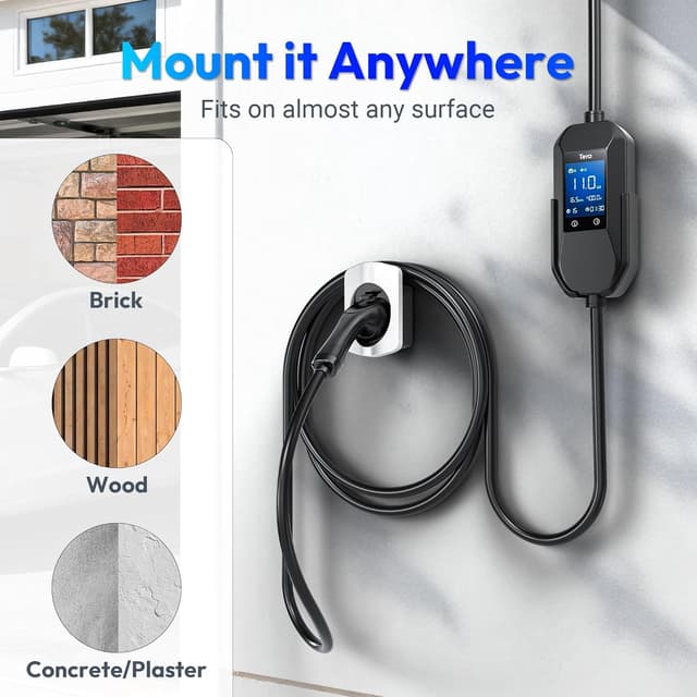 Thumbnail 5 de Tera EV Ladegerät Halter Typ‑2 Wandhalterung Weiß