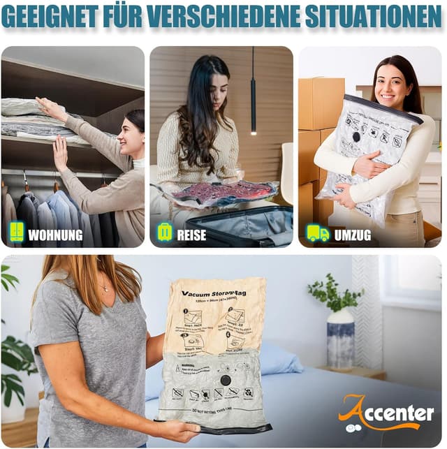 Thumbnail 6 de Accenter Vakuumbeutel 5er Set 3 Jumbo 100x80