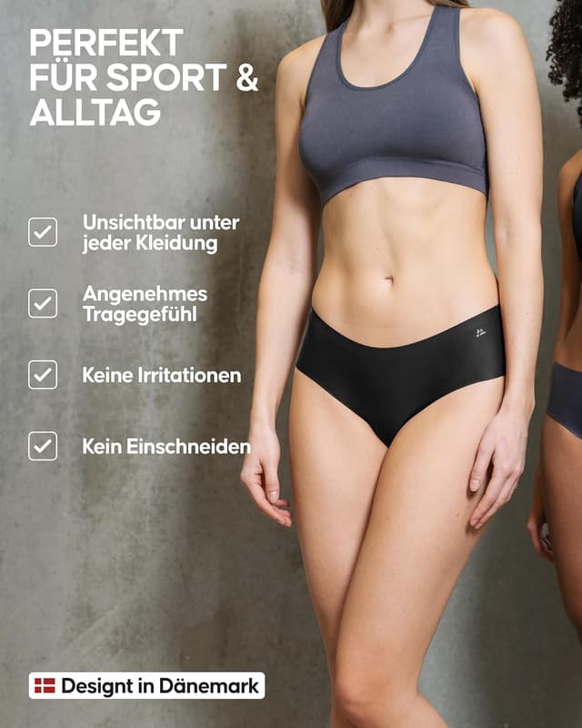 Detalle de Danish Endurance nahtlose Hipster-Slips für Damen (Laserschnitt) – unsichtbar, 3er oder 5er Pack