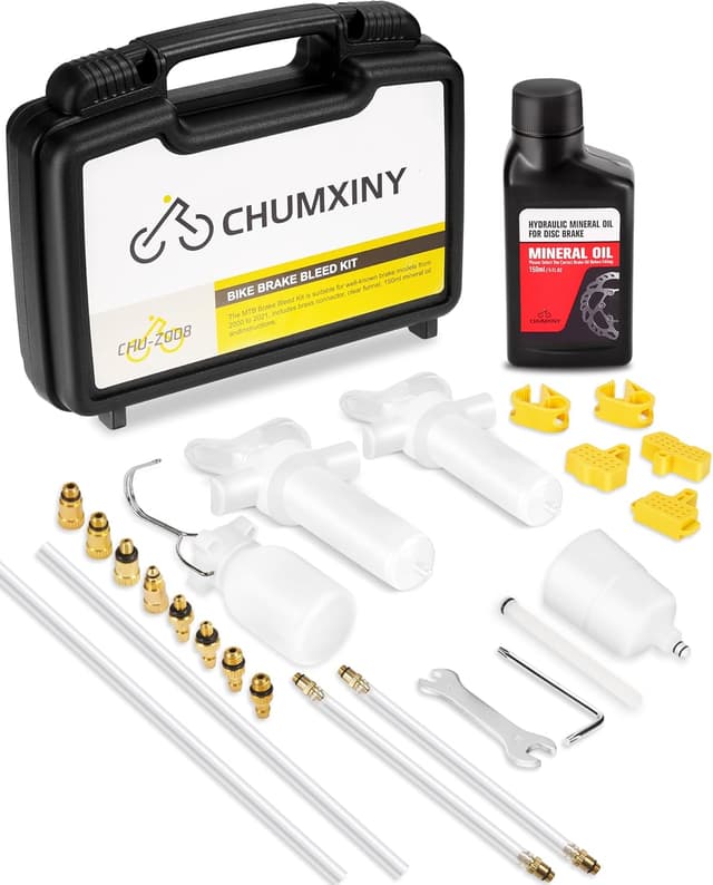 Detalle de CHUMXINY Entlüftungsset für Shimano, Tektro und Magura Hydraulik-Scheibenbremsen (inkl. 150 ml Mineralöl)