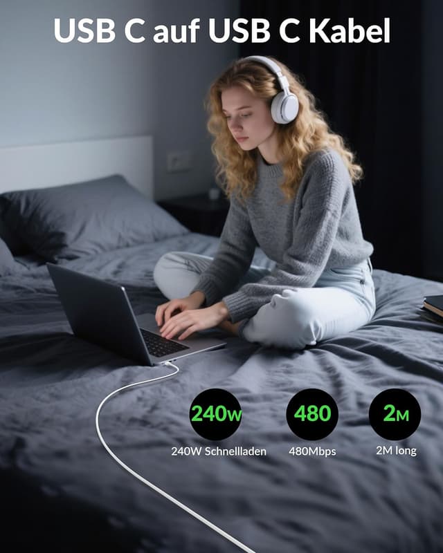 Thumbnail 6 de TIBEITA MacBook Ladekabel 100 W 4-Port