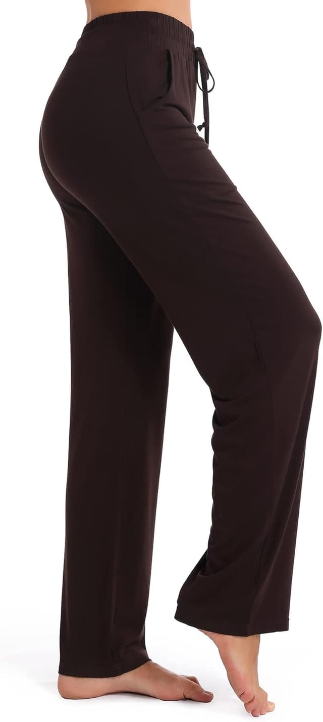 Detalle 2 de Urban CoCo Women’s Straight Leg Long Pants with Elastic High Waist Drawstring & Pockets