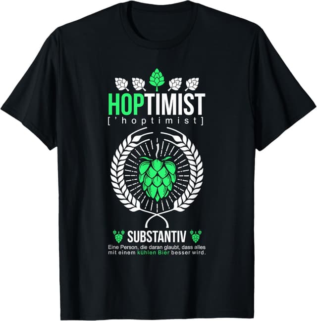 Detalle de HOPTIMIST Biertrinker Shirt T-Shirt