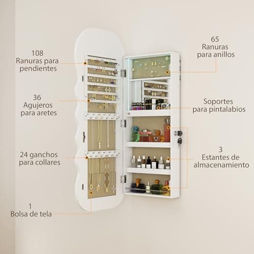 Thumbnail 4 de HOMCOM Espejo joyero 42x108 cm