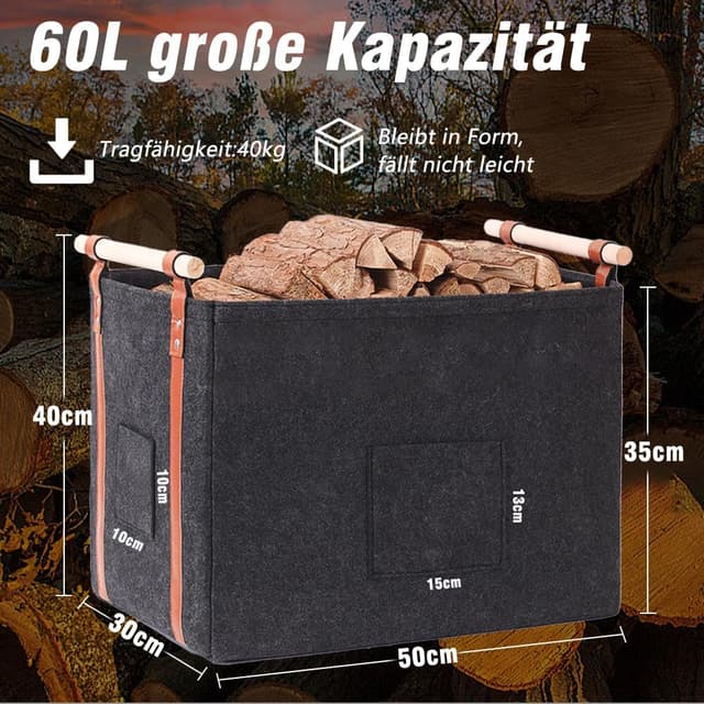 Thumbnail 4 de Diurwur Holzkorb 60L Kaminholz